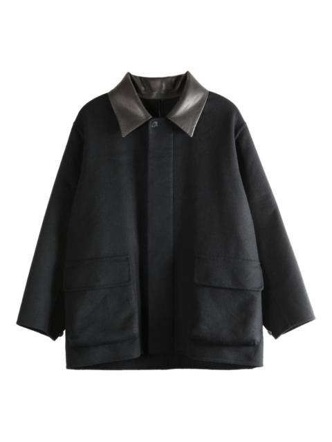 AURALEE contrast-collar pocket jacket