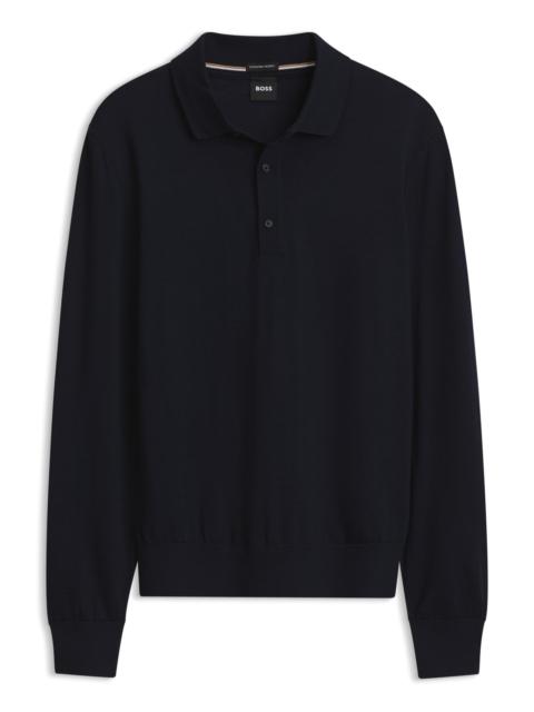 BOSS REGULAR-FIT KNIT POLO IN MERINO WOOL