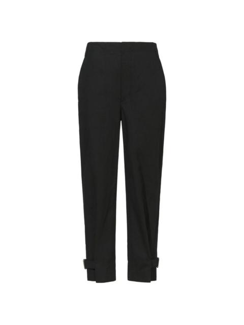 buckled-ankle tapered trousers