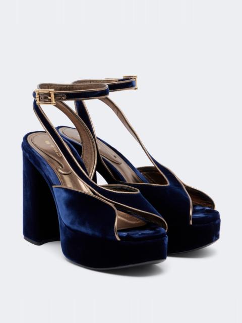 Etro Velvet platform sandals