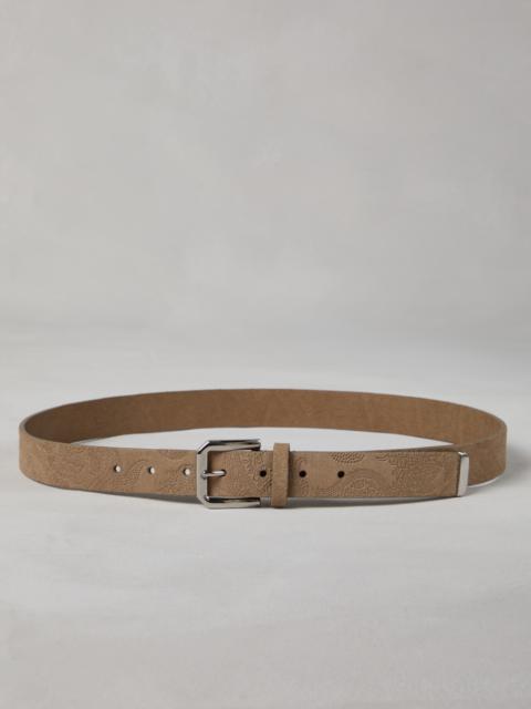 Brunello Cucinelli Paisley intarsia leather belt