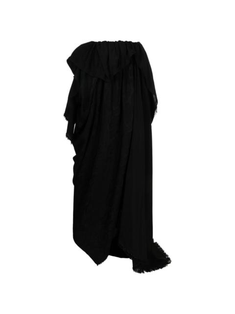 asymmetric layered long skirt