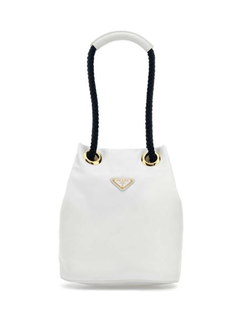 Prada White Re-nylon Prada Mariner Bucket Bag