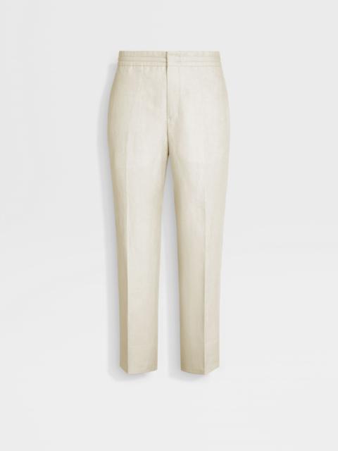 ZEGNA OFF WHITE OASI LINO PANTS