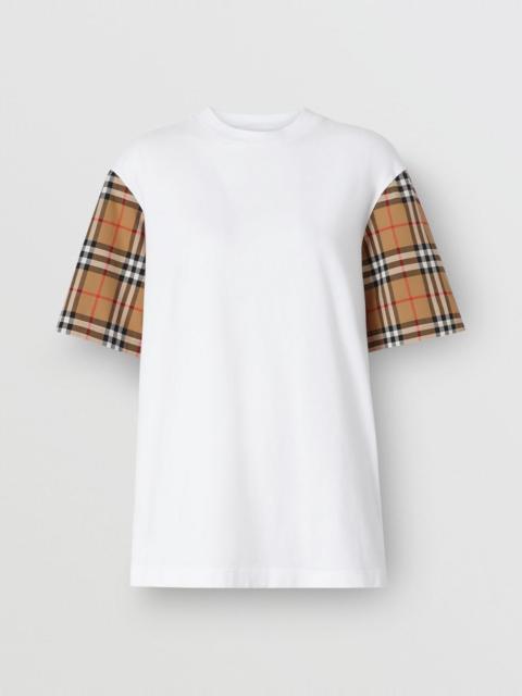 Burberry Vintage Check Detail Cotton T-shirt