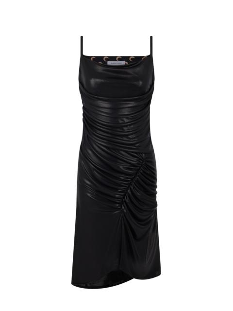 Marine Serre Regenerated Jersey Draped Pleated Dress