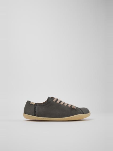 CAMPER Peu Gray Leather Shoes for Women.