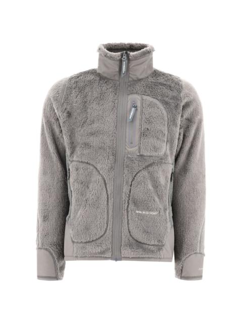 zip-up fleece cardigan