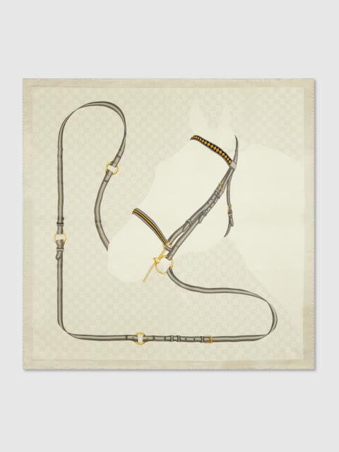 GUCCI Printed GG silk jacquard carré