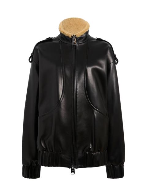 KHAITE Sigi Relaxed Plongé Leather Jacket black