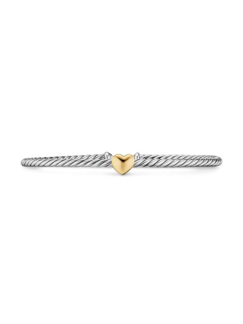 DAVID YURMAN Women's Micro Cable Flex Heart Station Bracelet in Sterling Silver - Silver