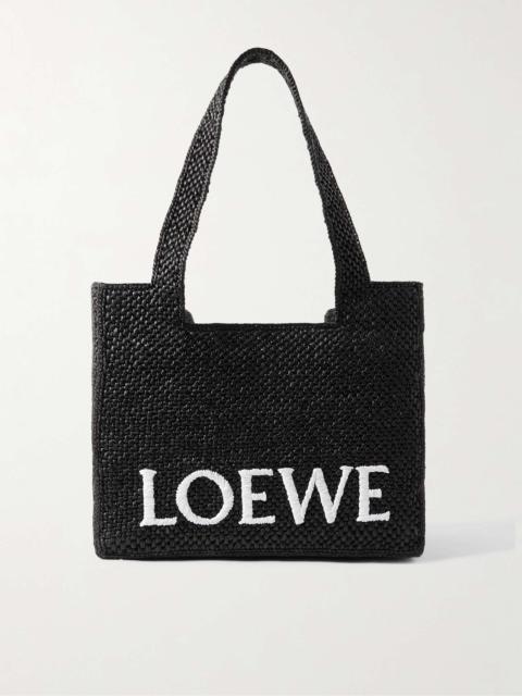 Loewe Medium Logo-Embroidered Raffia Tote Bag