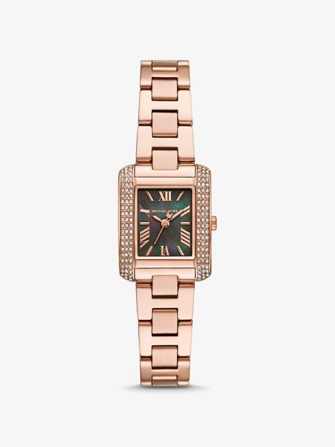 MICHAEL KORS Mini Emery Pavé Rose Gold-Tone Watch