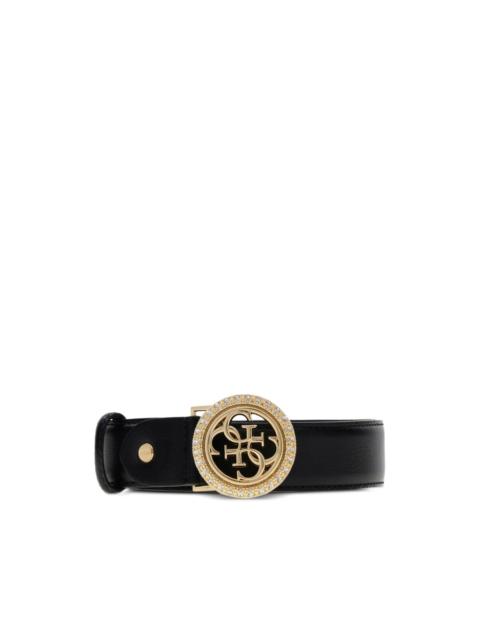 GUESS USA crystal-embellished logo-buckle belt