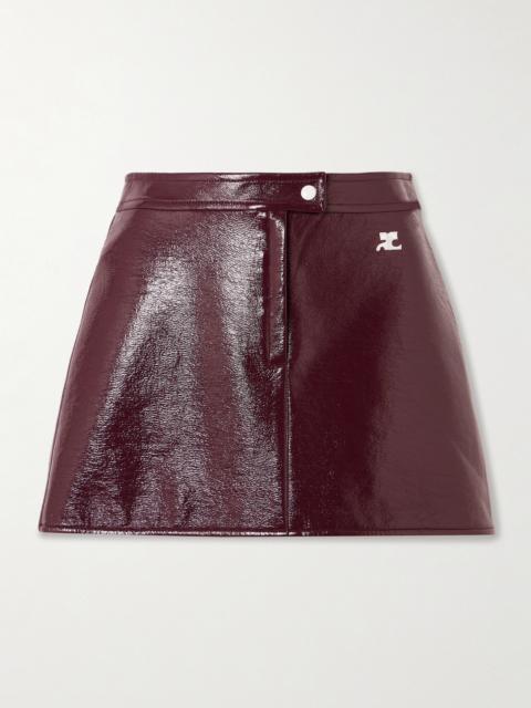 courrèges Reedition Appliquéd Coated Cotton-blend Mini Skirt