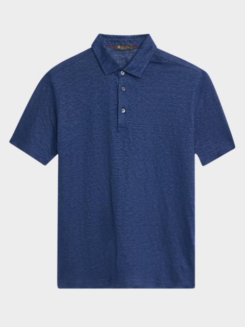 Loro Piana Men's Linen Jersey Dublon Polo Shirt