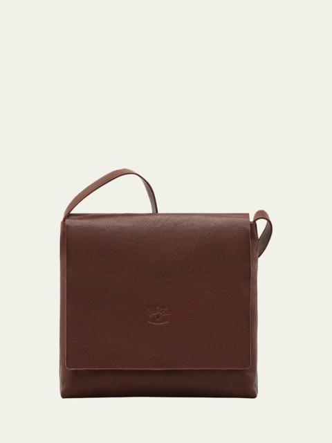 IL BISONTE Unisex Leather Messenger Bag