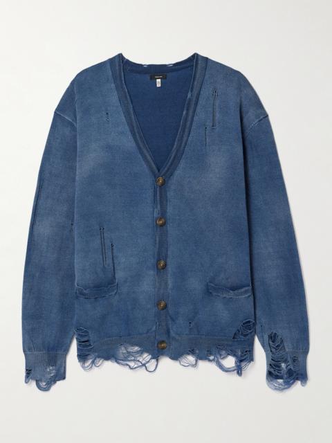 R13 Distressed Cotton Cardigan