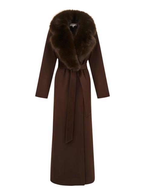 LoveShackFancy Kenzia Wool Coat brown