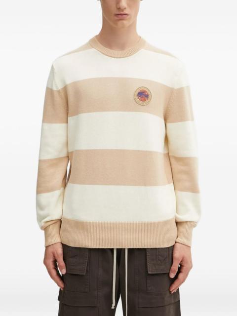 LACOSTE striped badge sweater
