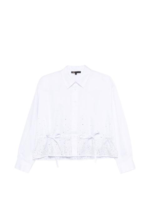 maje tie-detail cotton shirt