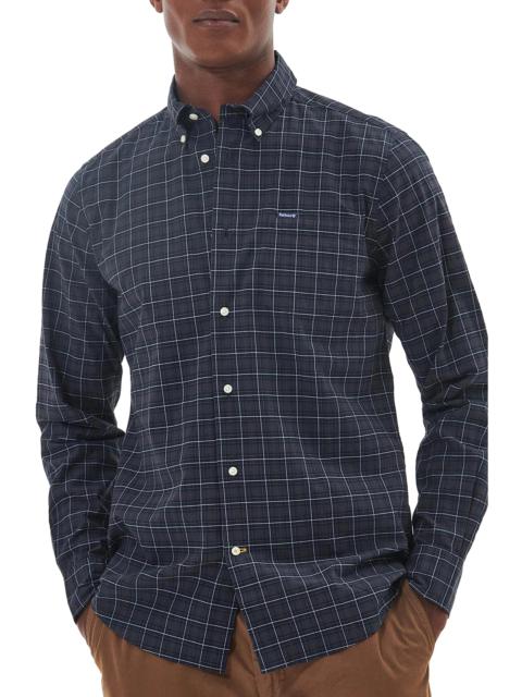 Lomond Tailored Fit Plaid Stretch Cotton Button-Down Shirt