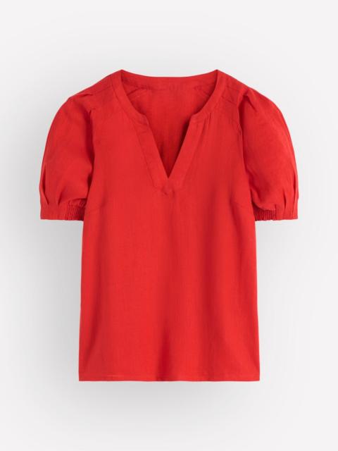 BODEN Rae Linen Top-Blood Orange