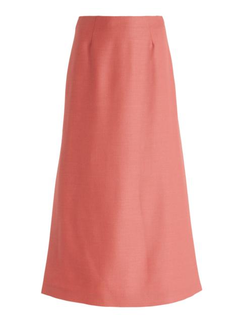 GABRIELA HEARST Defina Wool-Silk Midi Skirt pink