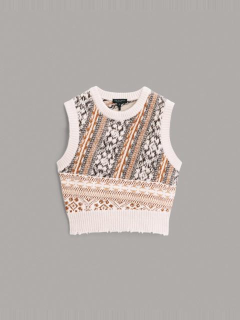 rag & bone Hollis Merino Blend Fair Isle Vest
Cropped Fit Vest