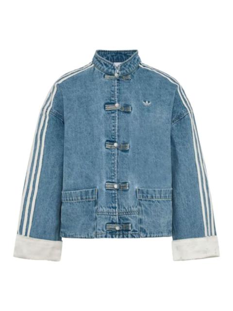 adidas (WMNS) adidas New Chinese Denim Jacket Asia Sizing 'Light Denim' KY5743