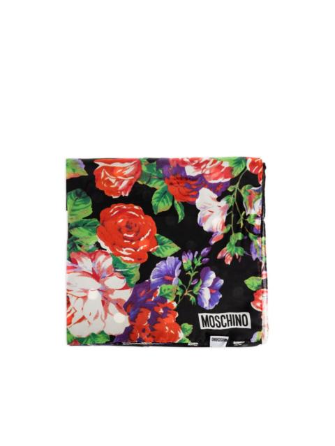 Moschino floral-print silk scarf