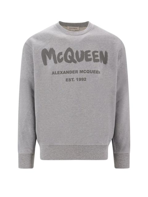 Cotton sweatshirt with McQueen Graffiti logo
