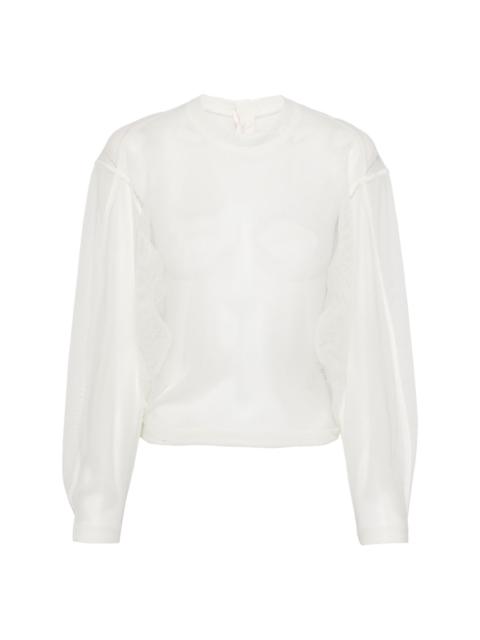 SYSTEM semi-sheer jersey top