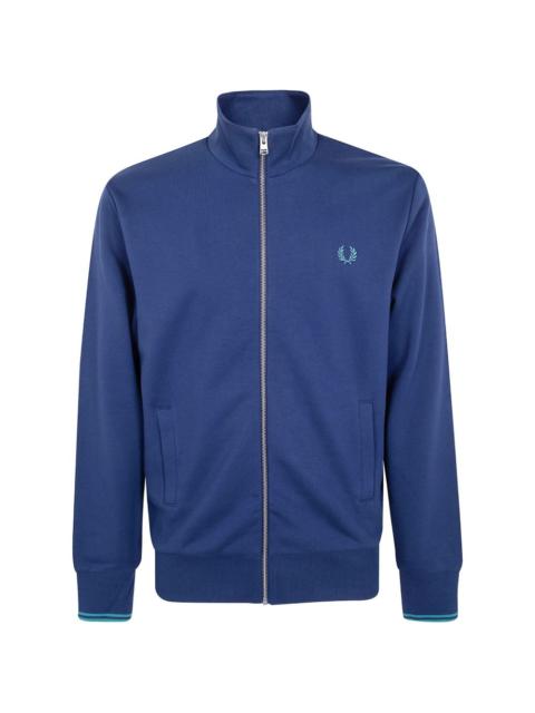 Fred Perry logo-embroidered zip-up sweatshirt