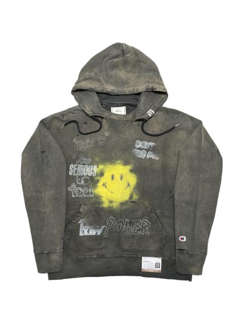 Maison MIHARAYASUHIRO Distressed Smiley Face Hoodie "Black" A09HD551 BLACK