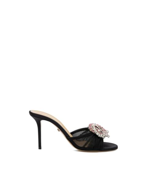 MACH & MACH crystal-embellished mesh mules