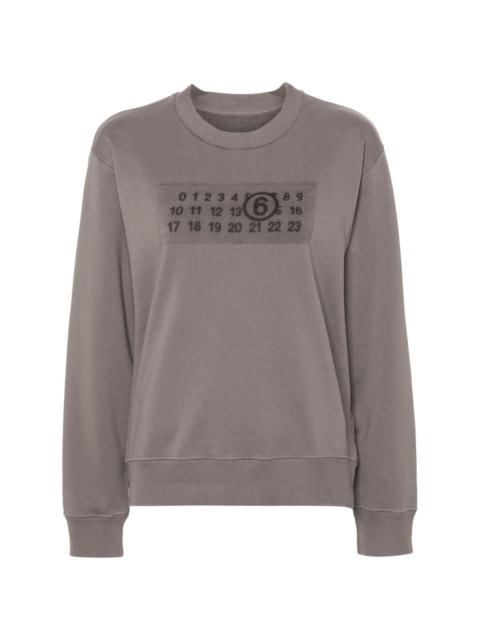 numbers-motif cotton sweatshirt