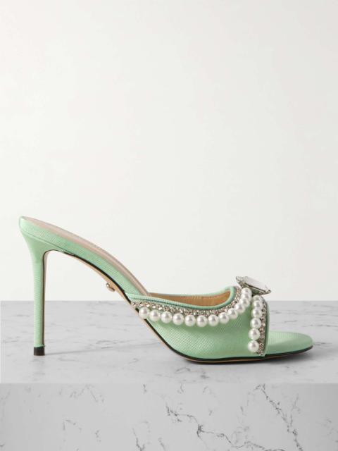 Diamond of Elizabeth embellished grosgrain mules