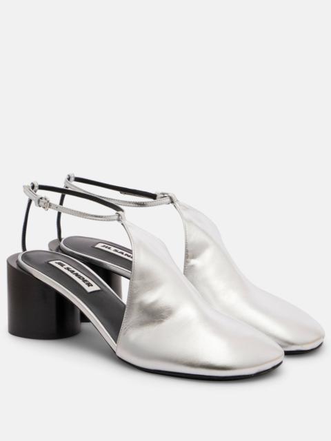 Jil Sander Metallic leather pumps