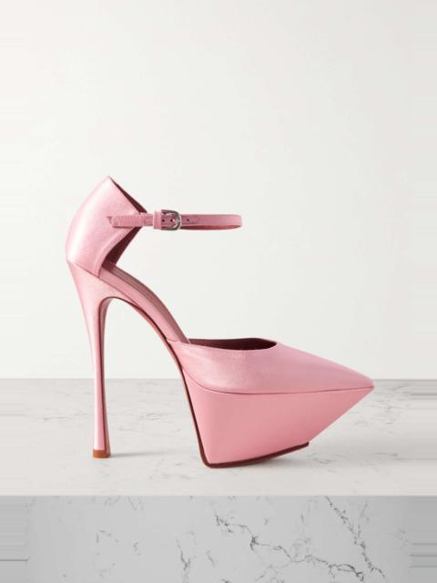 Angelica Plateau satin platform pumps