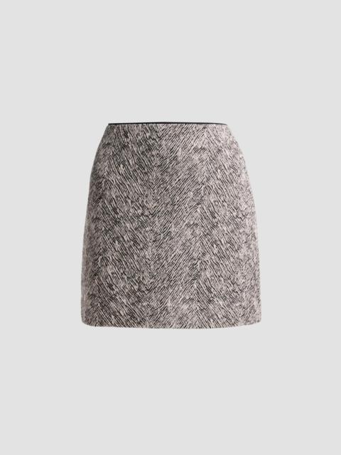 MILLY Women's Emily Herringbone Mini Skirt - Grey