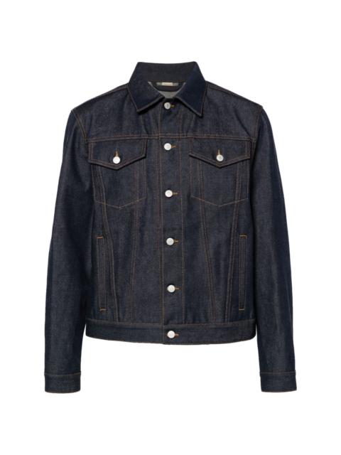 vertical-seamed denim jacket