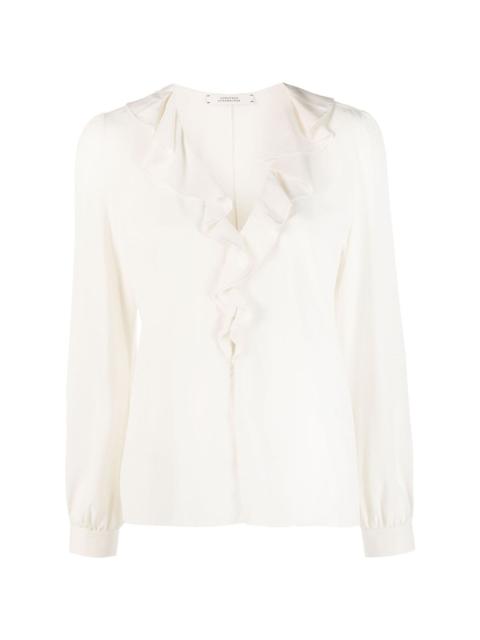 silk ruffled blouse