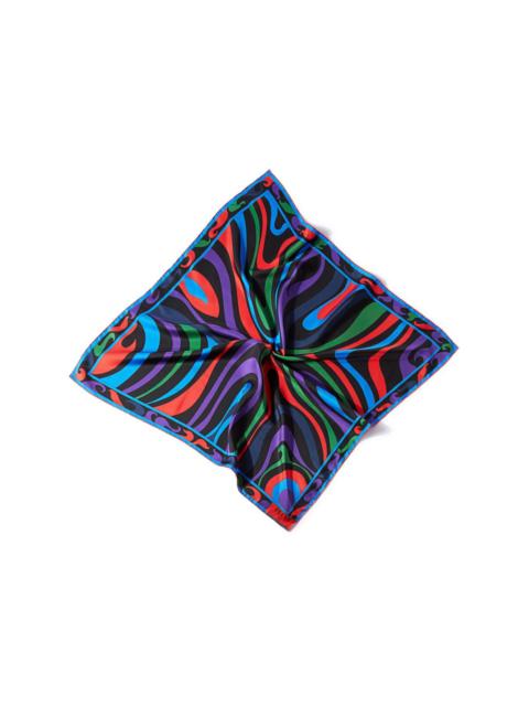 Marmo-print silk scarf