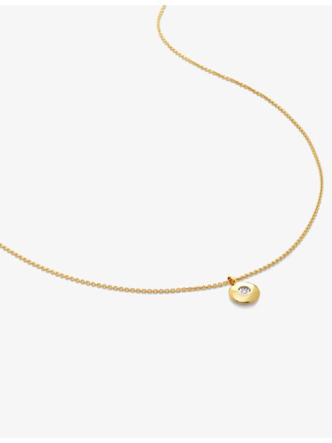 MONICA VINADER April birthstone 18ct yellow gold-plated vermeil sterling-silver and diamond pendant necklace