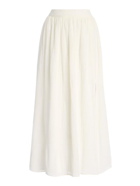 ANNA QUAN Oriana Cotton Midi Skirt ivory