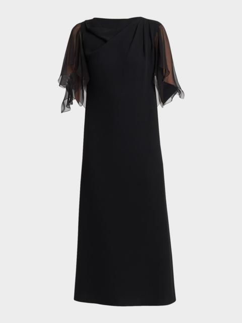 Valentino Campiona Draped Silk Dress
