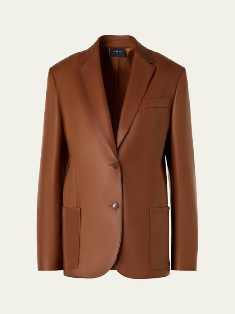 AKRIS Kora Nappa Leather Single-Breasted Jacket