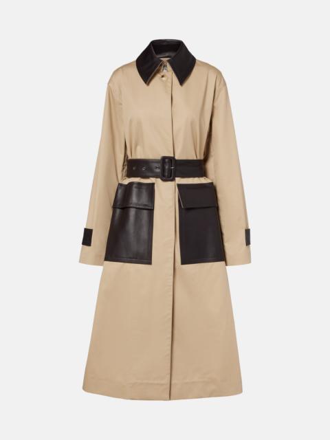 JOSEPH Zaman leather-trimmed cotton trench coat