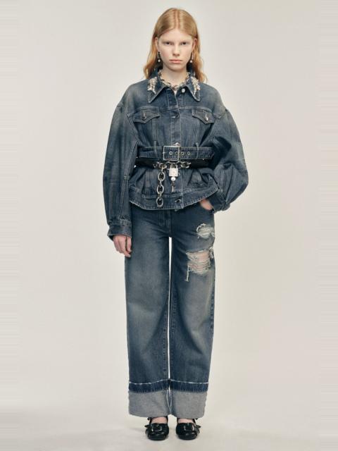Simone Rocha Embellished Straight Leg Jeans